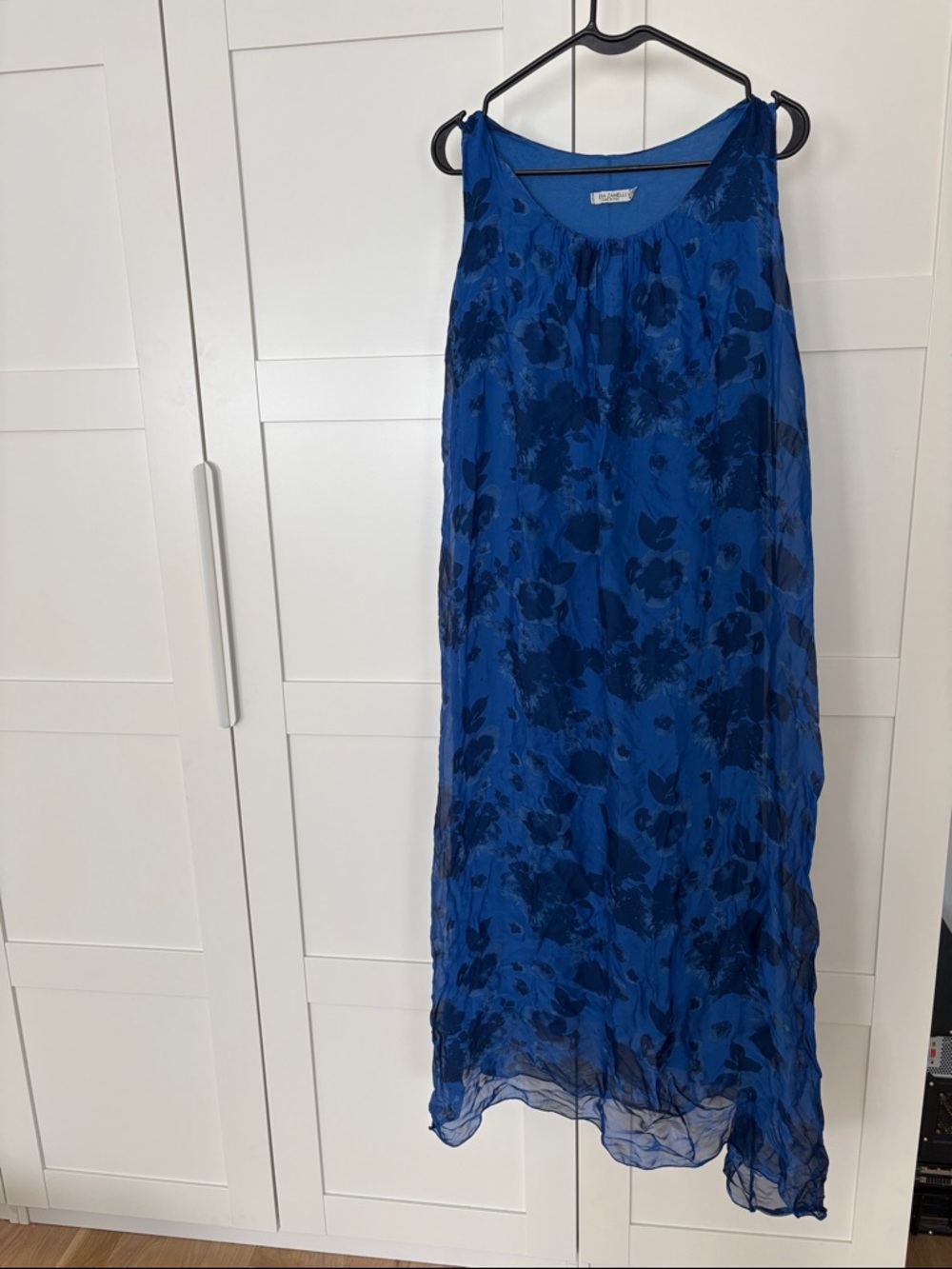 Blue Floral Sheer Maxi Dress-Dina Zanelli Italy